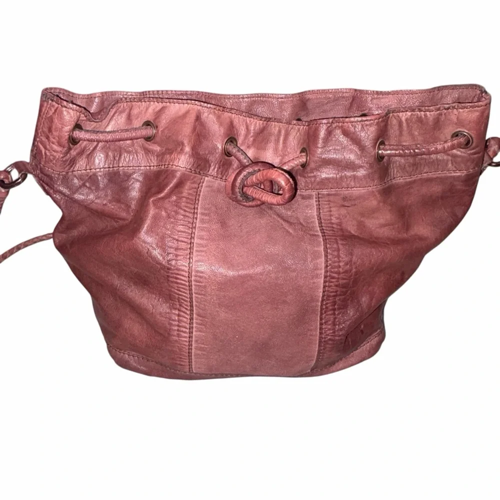 Civico 9 Brown Leather Studded Bucket Bag Purse